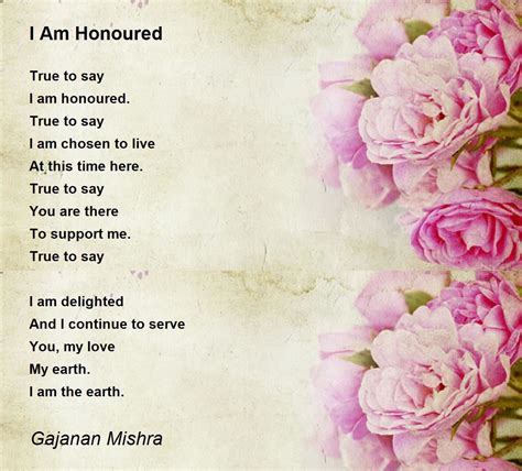 I am honoured to be the .